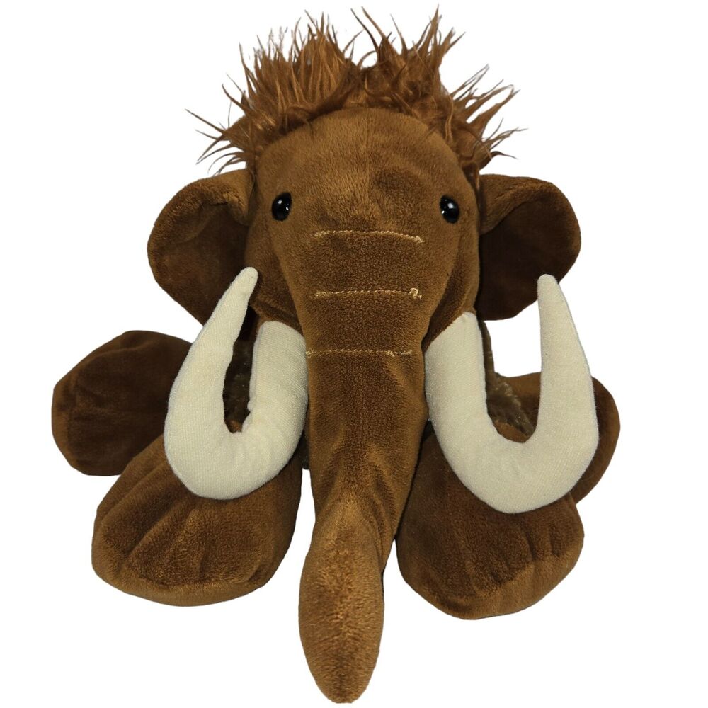 Wishpets Plush Manny Mammoth Mastodon Brown Stuffed Animal Beanie 2013‎ 12"